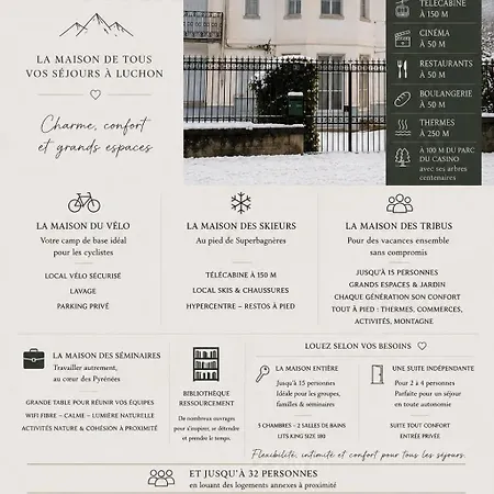 Au 47 Allees D'etigny - Victoria - & Standing - Cycling & House In Luchon - Avec Parking - Linge De Lit Et De Toilette Inclus * Bagneres-de-Luchon